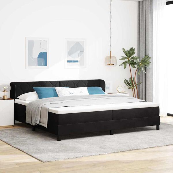 vidaXL Boxspringbett mit Matratze Schwarz 200 x 200 cm Samt