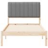 vidaXL Bettgestell mit gepolstertem Kopfteil Hellgrau 90 x 190 cm