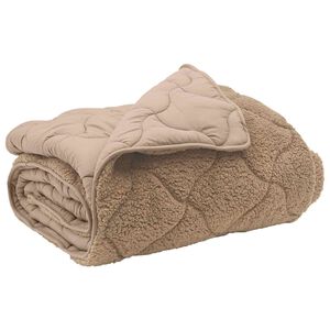 vidaXL Winterbettdecke Taupe 135 x 200 cm Mikrofaser und Teddy-Fleece