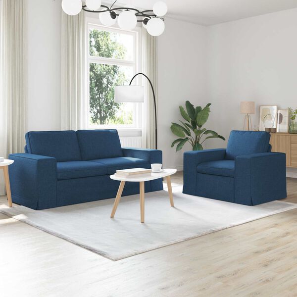 vidaXL Sofa 2 pcs Blau Gesamtabmessungen: 182 x 80 x 82 cm (B x T x H)