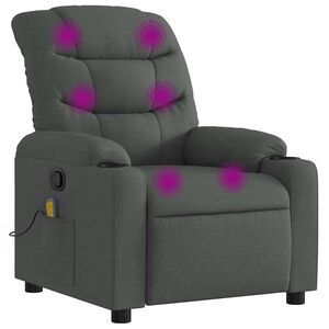 vidaXL Massage-Relaxsessel, Stoff, Dunkelgrau