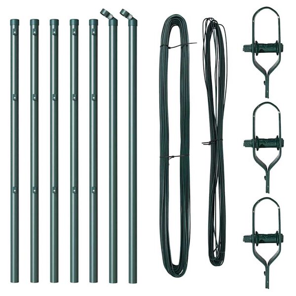 vidaXL Zaunpfosten 7 pcs Grün Stahl