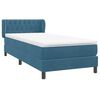 vidaXL Boxspringbett mit Matratze Dunkelblau 100x210 cm Samt