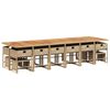 vidaXL 17-tlg. Garten-Essgruppe mit Kissen Beige Poly Rattan