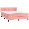 vidaXL Boxspringbett mit Matratze Rosa 140x190 cm Samt