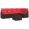 vidaXL Sofa Set 6 pcs Braun Poly-Rattan
