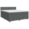 vidaXL Boxspringbett mit Matratze Dunkelgrau 160 x 200 cm Stoff