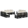 vidaXL Gartensofa-set 12 stk. 12-Sitzer Schwarz Poly-Rattan