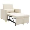 vidaXL Ausziehbare Schlafcouch Einzel Cremewei&szlig; 90 x 165 x 87 cm Stoff