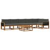 vidaXL Outdoor-Sofagarnitur mit Kissen 7 pcs Natur und Anthrazit