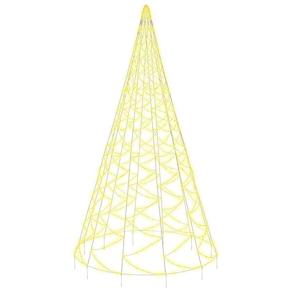 vidaXL LED-Weihnachtsbaum f&uuml;r Fahnenmast Warmwei&szlig; 3000 LEDs 800 cm