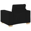 vidaXL Sofa 3 pcs Schwarz 221 x 80 x 80 cm Leinenmischgewebe