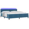 vidaXL LED Boxspringbett mit Matratze Dunkelblau 200 x 200 cm Samt