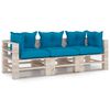 vidaXL Garten-Palettensofa 3-Sitzer mit Kissen Kiefernholz