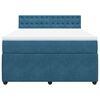 vidaXL Boxspringbett mit Matratze Blau 140x200 cm Samt