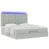 vidaXL Ottoman-Bett mit Matratzen & LEDs Hellgrau 160x200 cm Samt