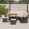 vidaXL Gartensofa-set mit Kissen 9 pcs Schwarz und Creme Poly-Rattan