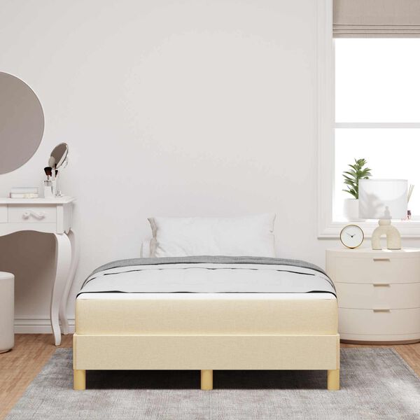 vidaXL Boxspringbett mit Matratze Creme 120 x 200 cm Stoff