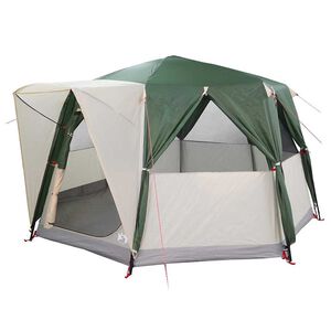 vidaXL Zelt f&uuml;r 6 Personen mit Dach Gr&uuml;n 425 x 396 x 222 cm