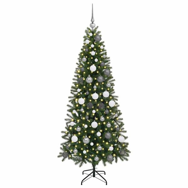 vidaXL K&uuml;nstlicher Weihnachtsbaum mit 300 LEDs Gr&uuml;n 180 cm PE und PVC