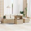 vidaXL Garten-Sofa-Set mit Speicher 6 pcs Beige Poly Rattan