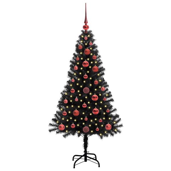 vidaXL Weihnachtsbaum mit 150 LEDs mit Ständer Schwarz 120 cm PVC