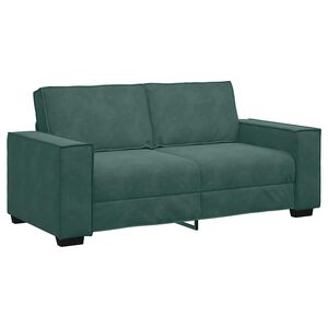 vidaXL 2-Sitzer-Sofa Dunkelgr&uuml;n 140 cm Samt