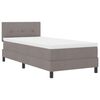 vidaXL Boxspringbett mit LED-Lichtleisten Taupe 90 x 200 cm Stoff