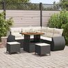 vidaXL Gartensofa-set mit Kissen 8 pcs Schwarz und Creme Poly-Rattan