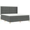 vidaXL Boxspringbett mit Matratze mit Kopfteil Grau 140 x 200 cm Stoff