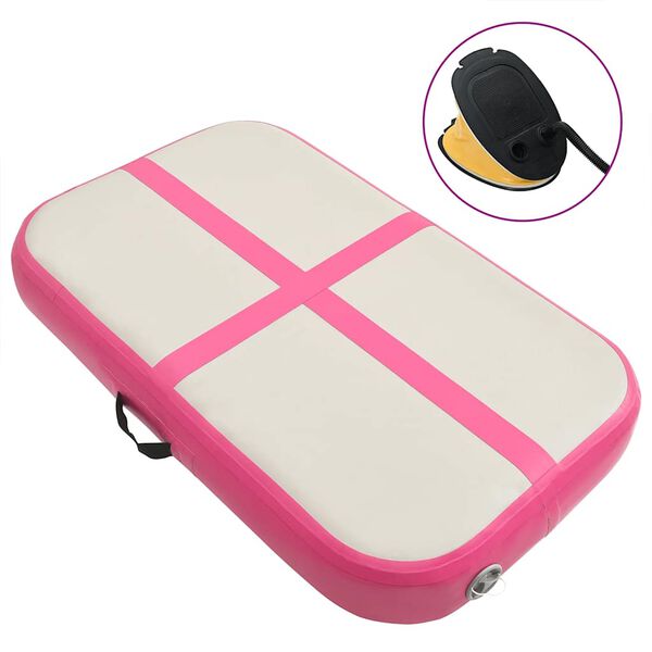 vidaXL Aufblasbare Gymnastikmatte mit Pumpe 60x100x15 cm PVC Rosa
