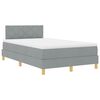 vidaXL LED Boxspringbett mit Kissen Hellgrau 120 x 200 cm Stoff