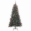 vidaXL K&uuml;nstlicher Weihnachtsbaum Gr&uuml;n 210 cm PVC, Plastik und Stahl