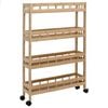 vidaXL K&uuml;chenwagen mit R&auml;dern Natur 60 x 18 x 97 cm Bambus