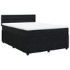 vidaXL Boxspringbett mit Matratze Schwarz 160x200 cm Samt