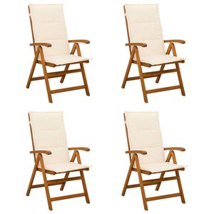 vidaXL Liegest&uuml;hle f&uuml;r den Garten 4 stk. Natur Massivholz Akazie
