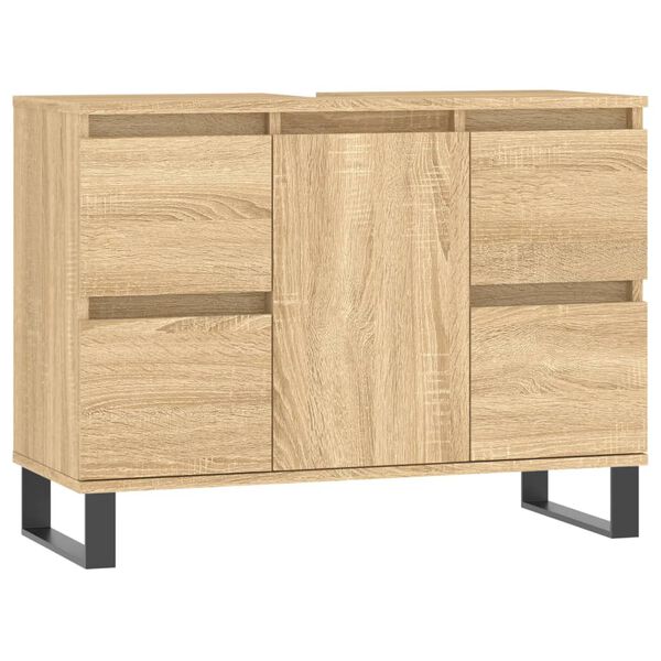 vidaXL Badschrank Sonoma-Eiche 80x33x60 cm Holzwerkstoff