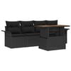 vidaXL Garten-Sofa-Set 5 Stk. Schwarz Poly Rattan