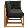 vidaXL Outdoor Mittel- und Ecksofa mit Kissen 3 St&uuml;ck Natur