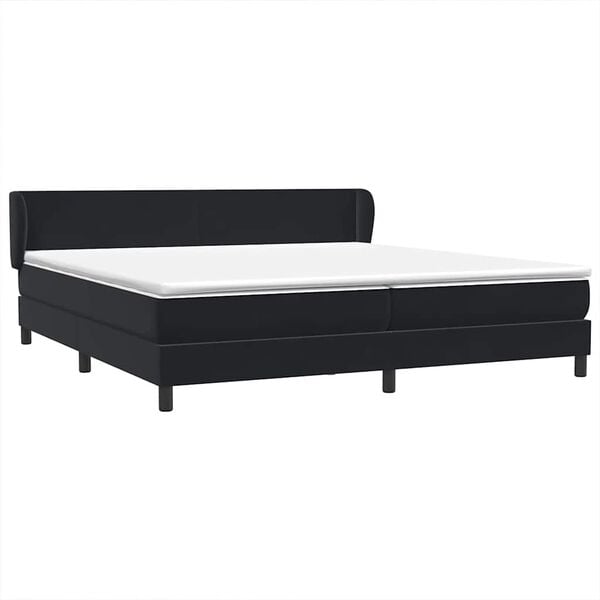 vidaXL Boxspringbett mit Matratzen Schwarz 200x210 cm Samt
