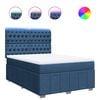 vidaXL Boxspringbett mit Matratze Blau 140x200 cm Stoff