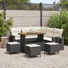 vidaXL Gartensofa-set mit Kissen 9 pcs Schwarz Poly-Rattan