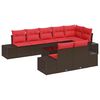 vidaXL Gartensofa-set mit Speicher Braun und Rot Poly Rattan