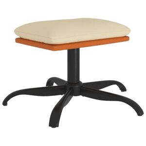 vidaXL Fu&szlig;hocker Creme 60x60x36 cm Stoff und Kunstleder