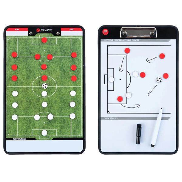 Pure2Improve Doppelseitiges Coach-Board Fu&szlig;ball 35&times;22 cm P2I100680