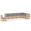 vidaXL 8-tlg. Garten-Lounge-Set mit Kissen Massivholz Kiefer