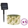 vidaXL Solar-Lichterketten 5 Stk. 5x200 LED Warmwei&szlig; Innen Au&szlig;en