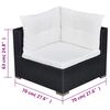 vidaXL 5-tlg. Garten-Lounge-Set mit Kissen Poly Rattan Schwarz
