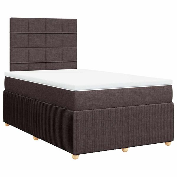 vidaXL Boxspringbett mit Matratze Dunkelbraun 120x200 cm Stoff