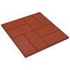 vidaXL Gehwegstein 6 pcs Rot 40,5 x 40,5 x 2 cm Gummi